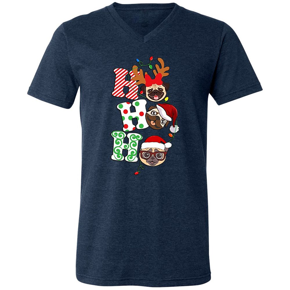 Unisex V-Neck T-Shirt - VXZ68U8F - Heather Navy - 15