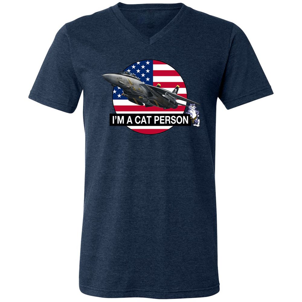 Unisex V-Neck T-Shirt - 4ZERJVXQ - Heather Navy - 15