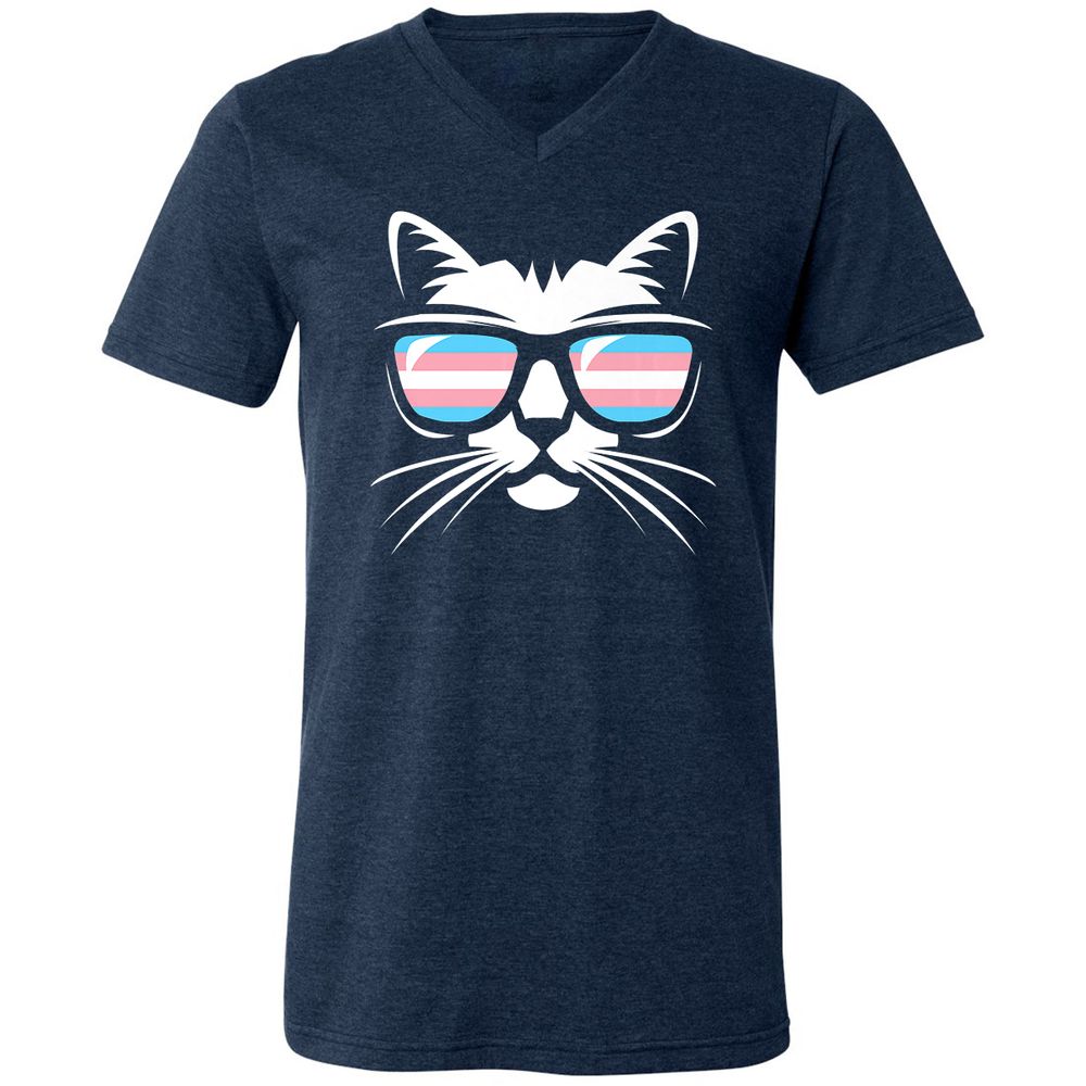 Unisex V-Neck T-Shirt - 21TJ98M1 - Heather Navy - 15