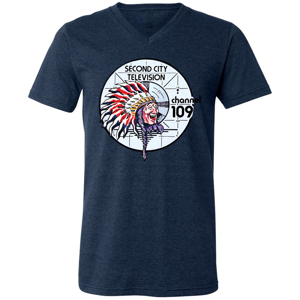 Unisex V-Neck T-Shirt - 6LZ6C9SR - Heather Navy - 15