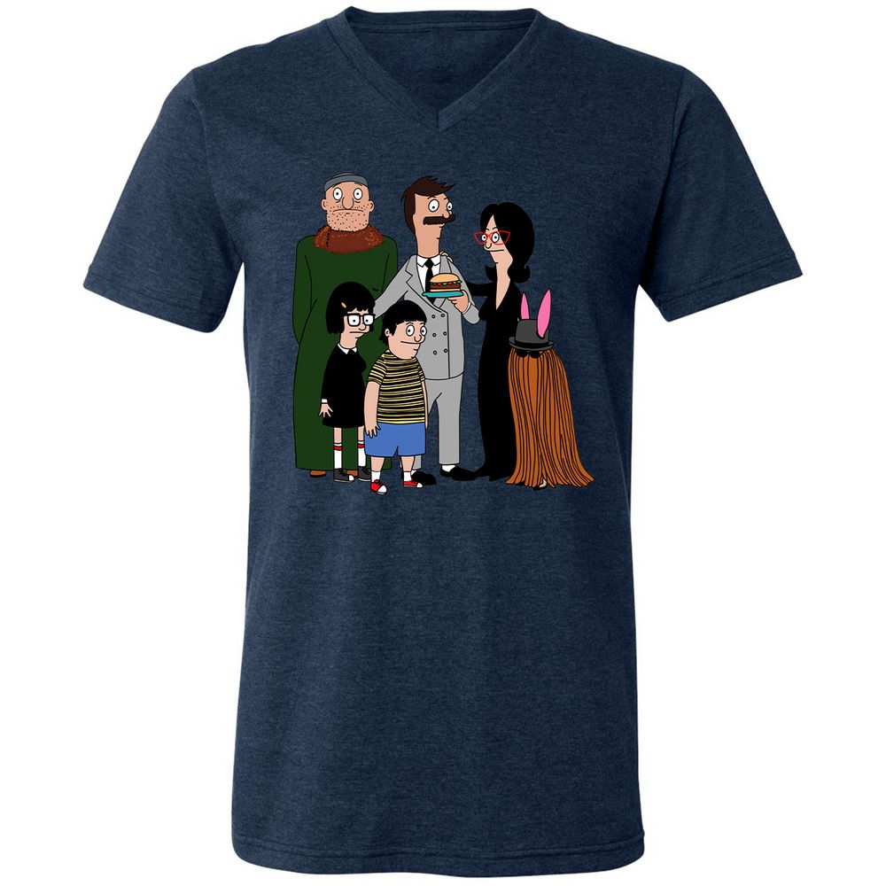 Unisex V-Neck T-Shirt - 4HLK5QQH - Heather Navy - 15