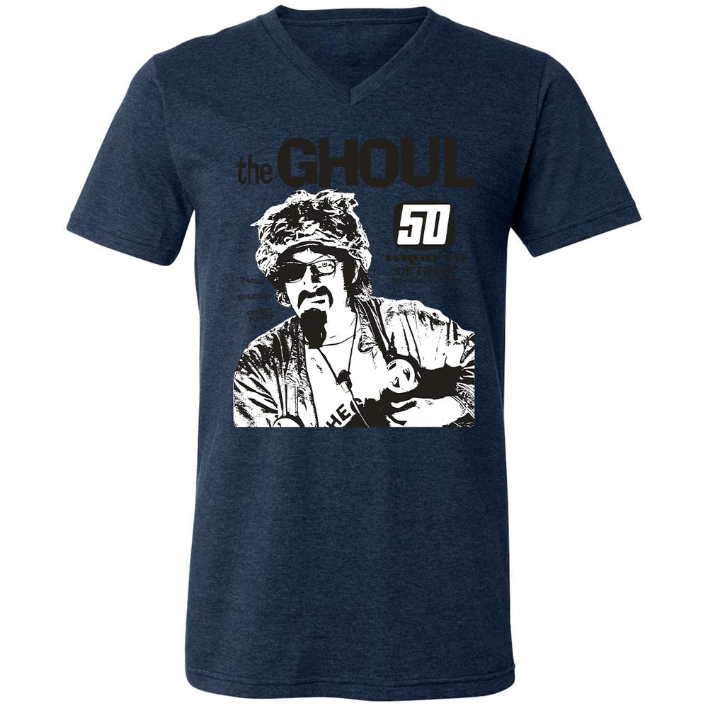 Unisex V-Neck T-Shirt - GSB3RW4P - Heather Navy - 15