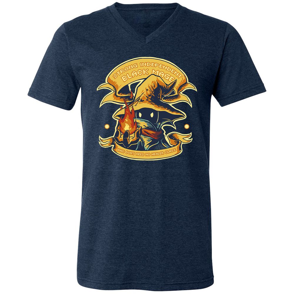 Unisex V-Neck T-Shirt - TA4CN76V - Heather Navy - 15