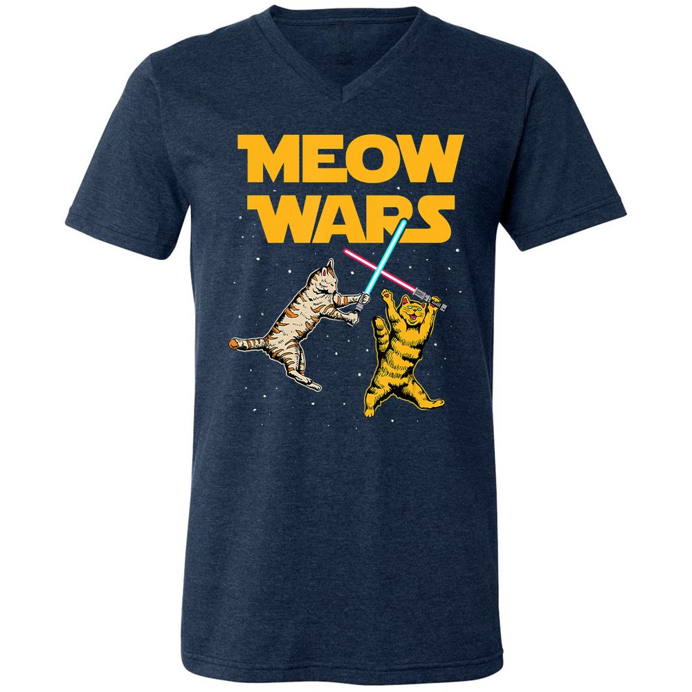 Unisex V-Neck T-Shirt - 2Z96QF1T - Heather Navy - 15