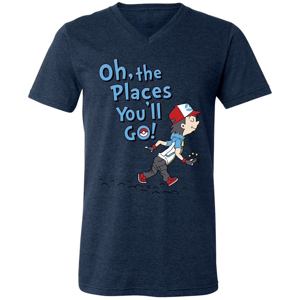 Unisex V-Neck T-Shirt - VKKEG6FM - Heather Navy - 15