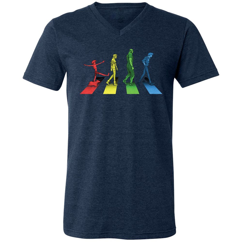 Unisex V-Neck T-Shirt - C8XSECXU - Heather Navy - 15