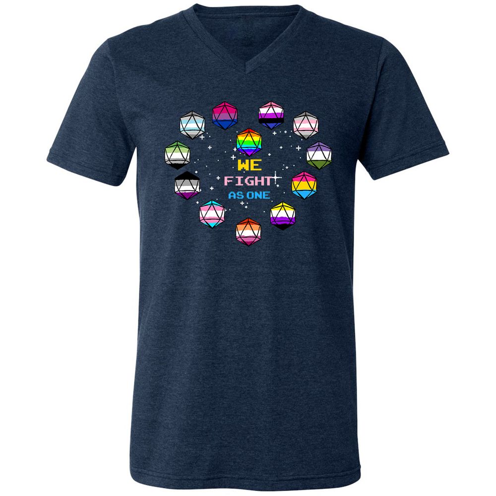 Unisex V-Neck T-Shirt - ENZTBB7N - Heather Navy - 15