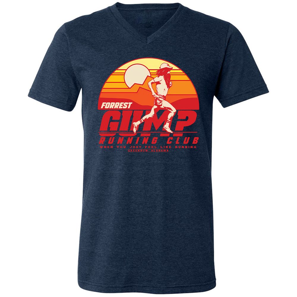 Unisex V-Neck T-Shirt - T2YRF1JK - Heather Navy - 15