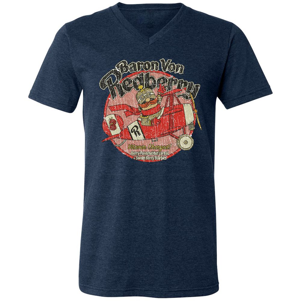 Unisex V-Neck T-Shirt - SHKEBYPS - Heather Navy - 15