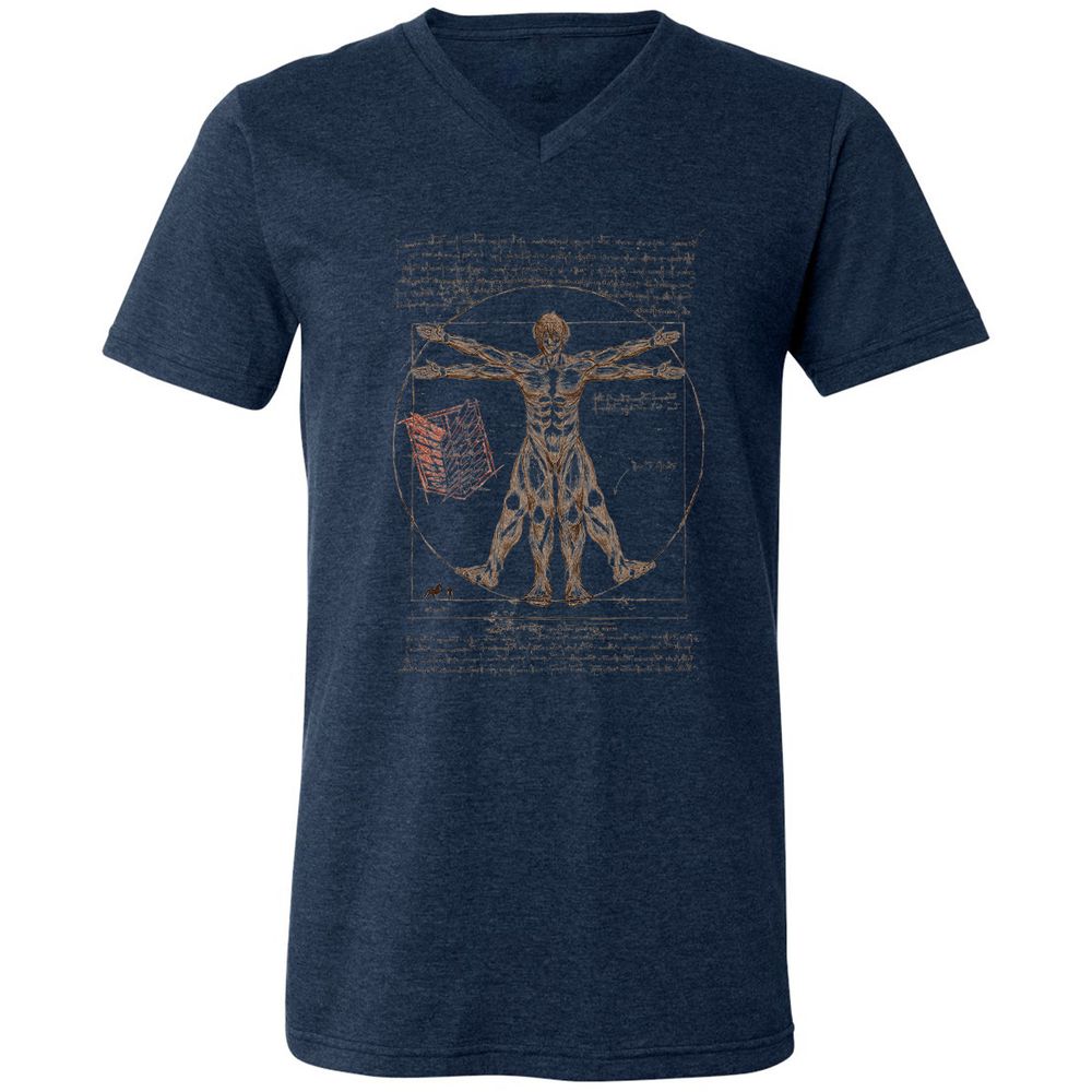 Unisex V-Neck T-Shirt - ZA66T4YB - Heather Navy - 15