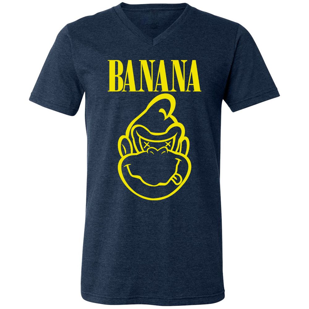 Unisex V-Neck T-Shirt - T8AWCFGJ - Heather Navy - 15