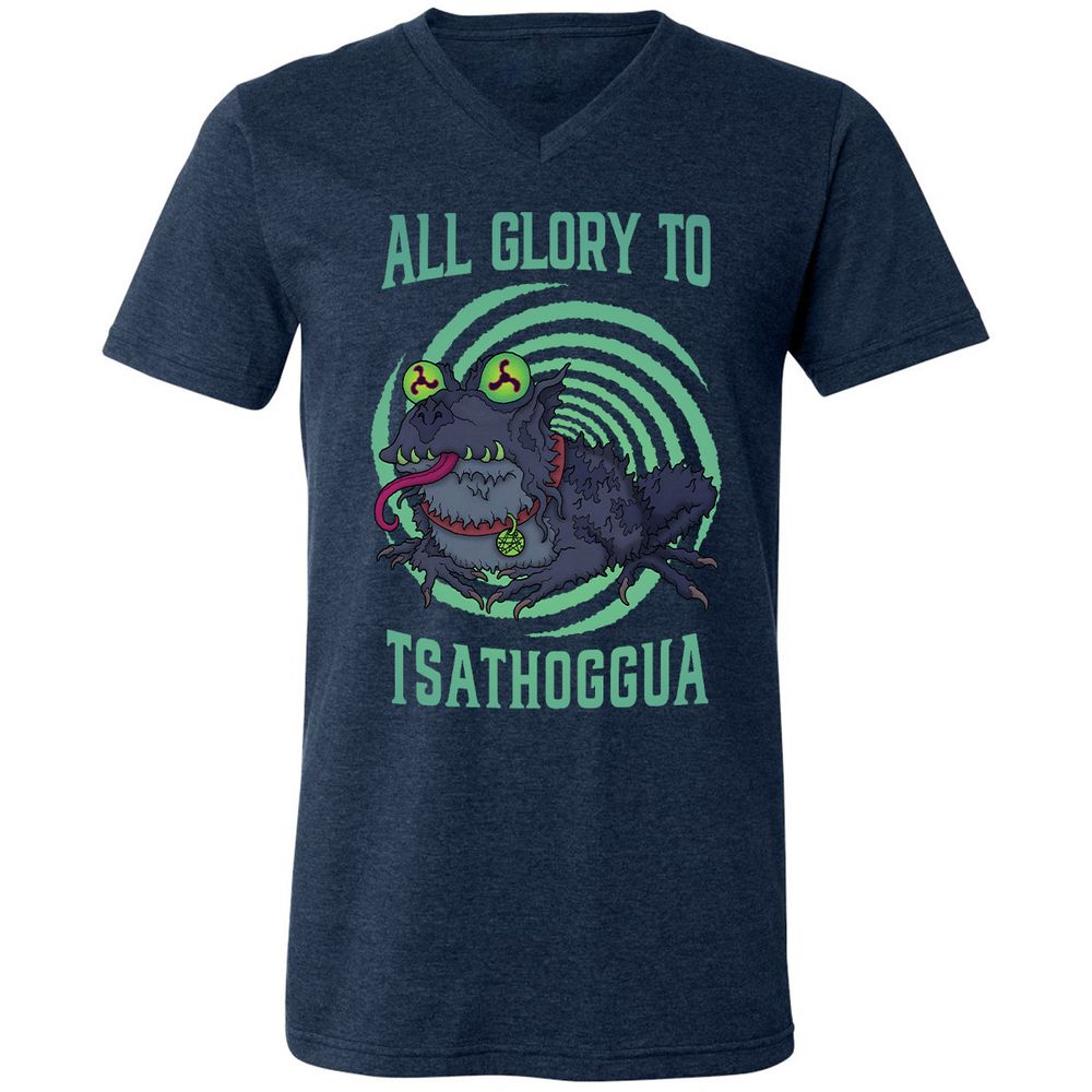 Unisex V-Neck T-Shirt - 2R1FEV9B - Heather Navy - 15