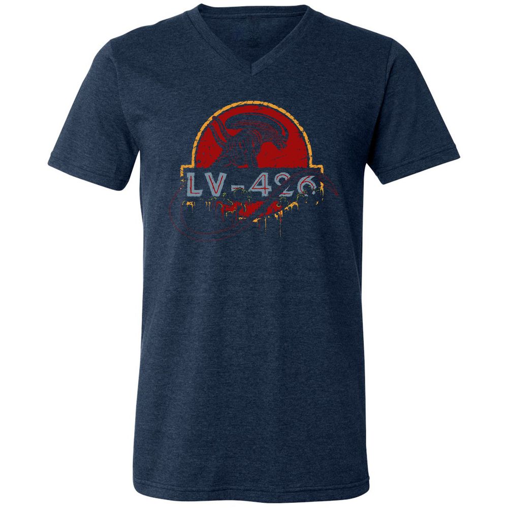 Unisex V-Neck T-Shirt - XSSY5KBZ - Heather Navy - 15