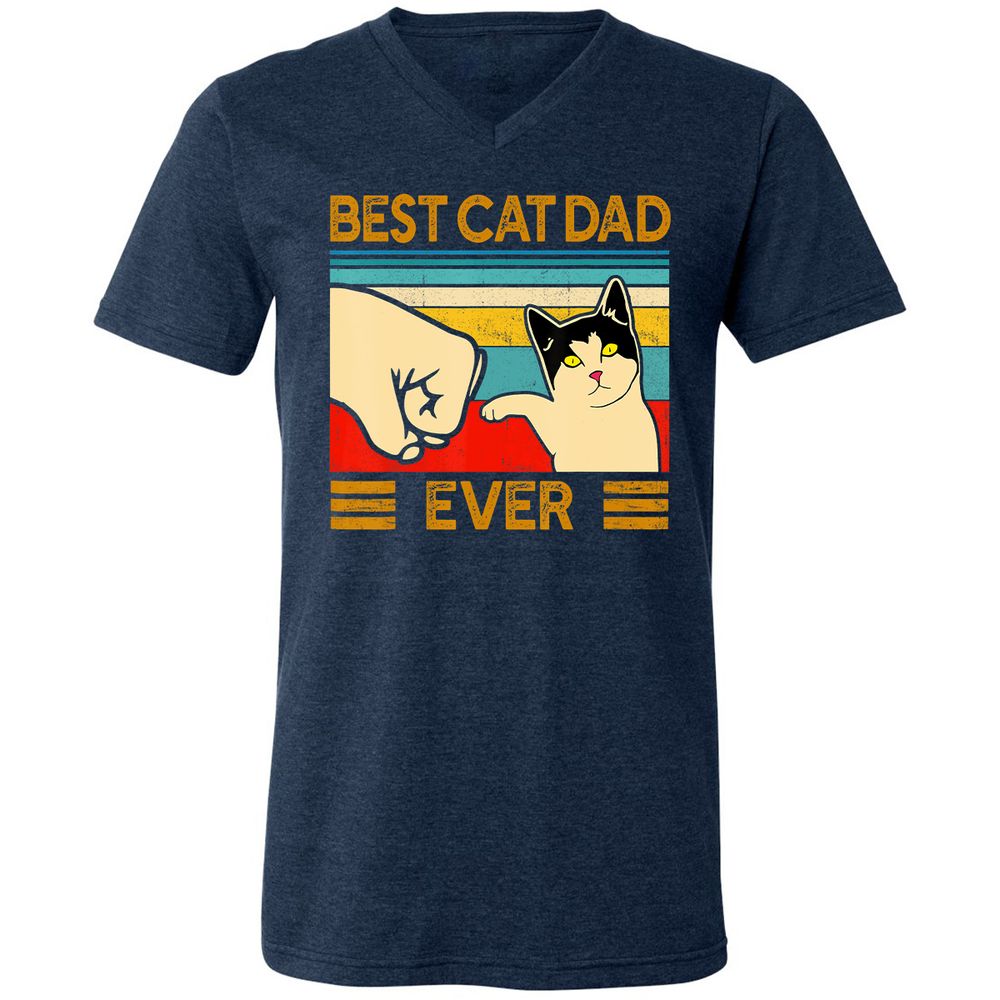 Unisex V-Neck T-Shirt - 52F8KP6W - Heather Navy - 15