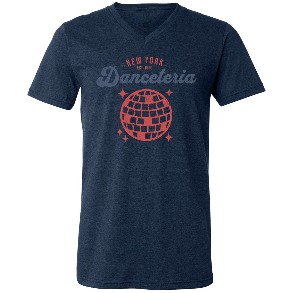 Unisex V-Neck T-Shirt - T9P6R5DM - Heather Navy - 15