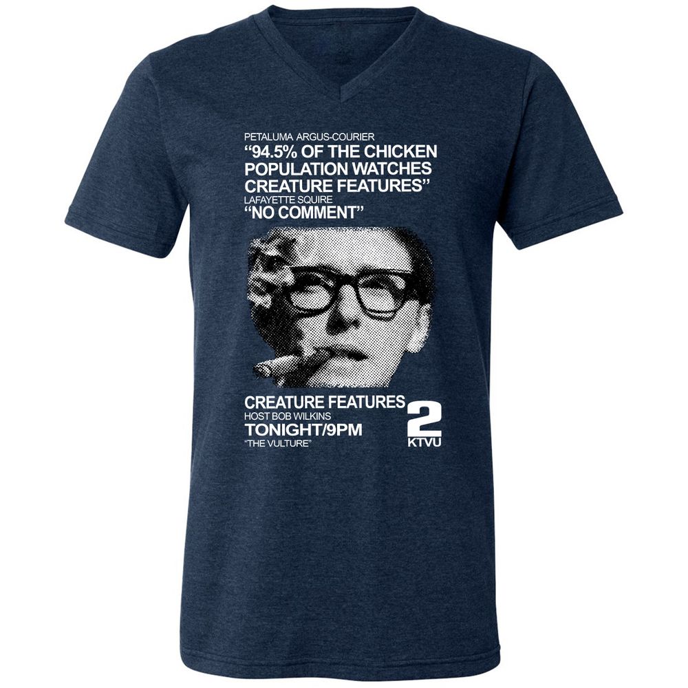 Unisex V-Neck T-Shirt - YNZ2LCQF - Heather Navy - 15