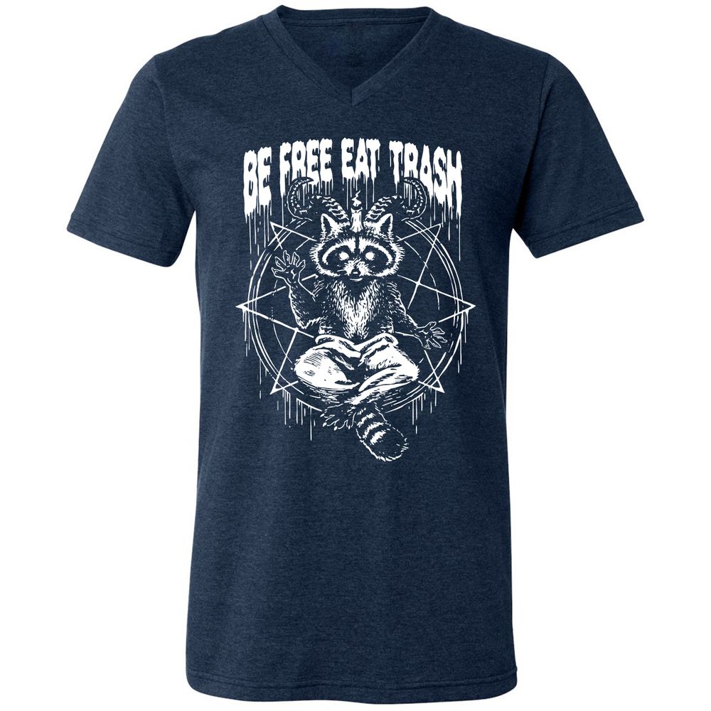 Unisex V-Neck T-Shirt - X9SEH9HK - Heather Navy - 15