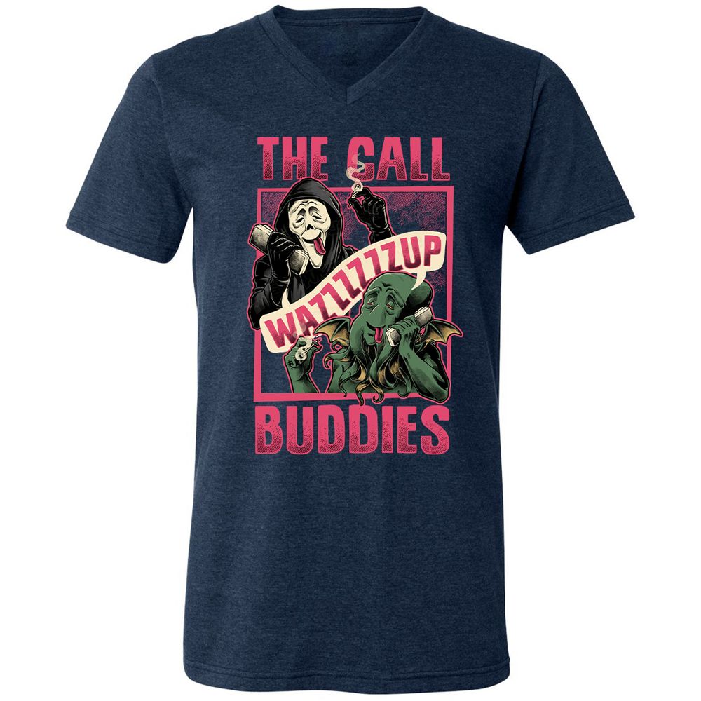 Unisex V-Neck T-Shirt - 1SZGJTSN - Heather Navy - 15