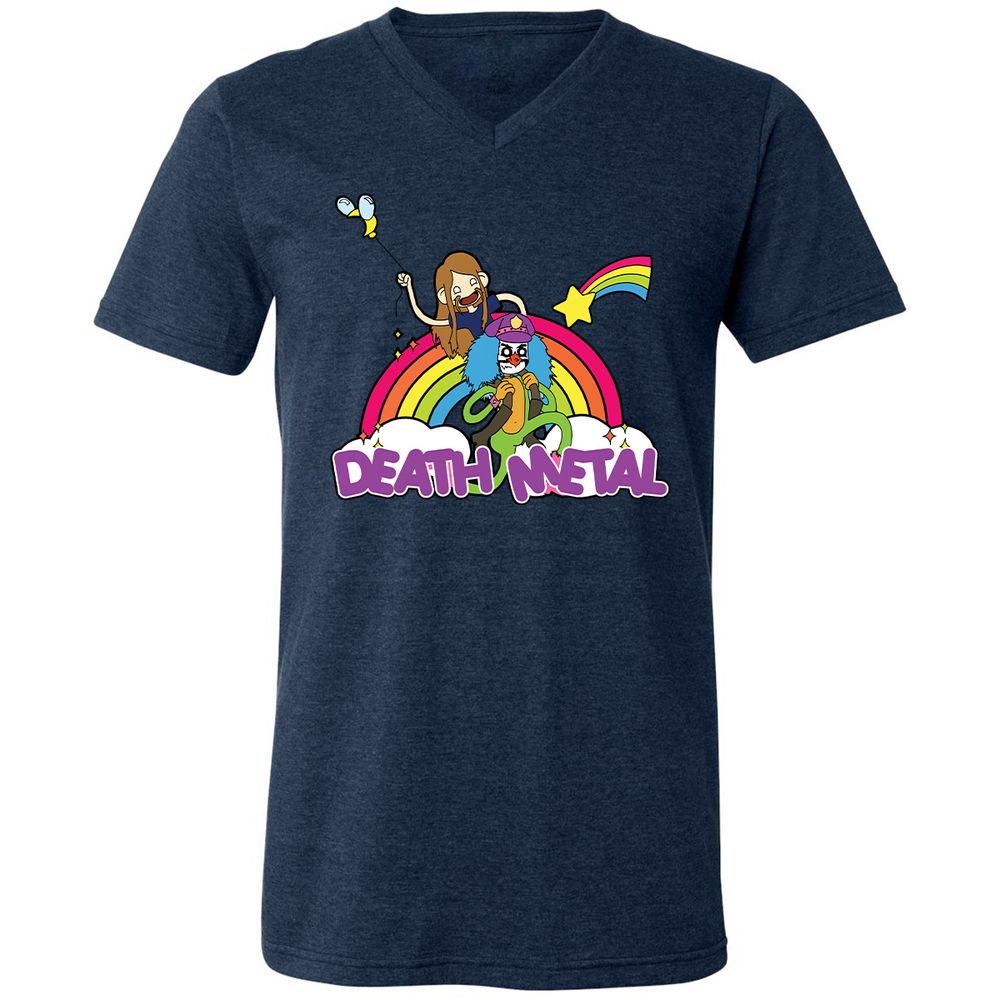 Unisex V-Neck T-Shirt - A5JDJ2QB - Heather Navy - 15