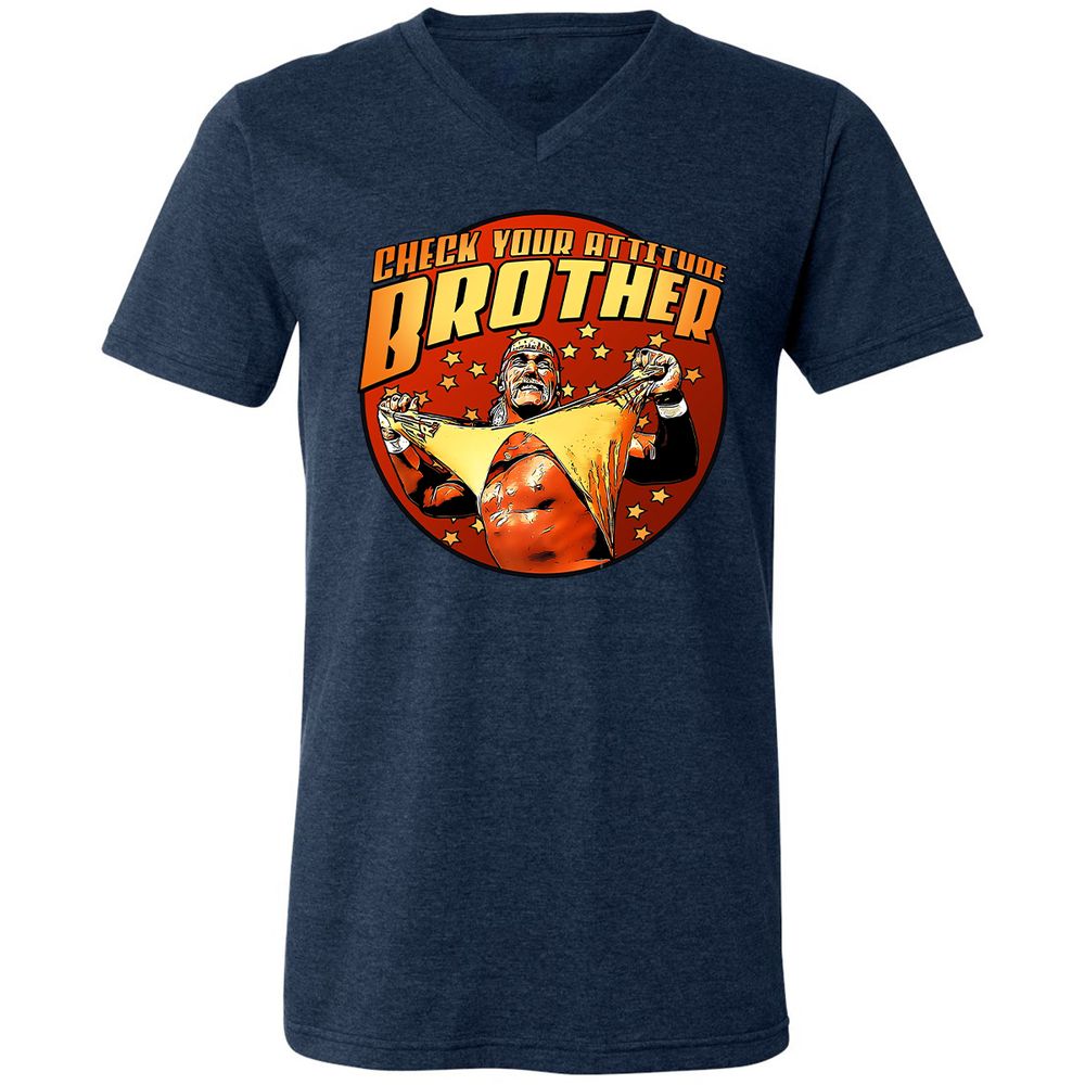 Unisex V-Neck T-Shirt - 6K7ALRNJ - Heather Navy - 15