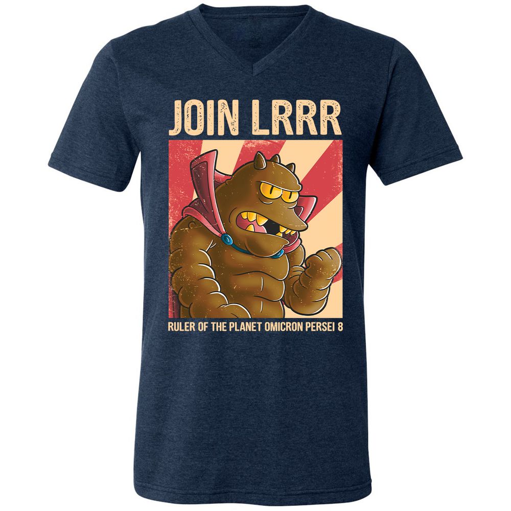 Unisex V-Neck T-Shirt - J7JDNNFR - Heather Navy - 15