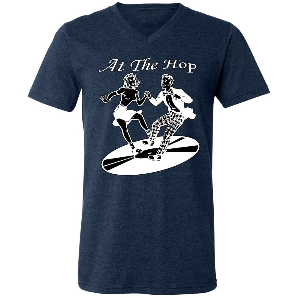Unisex V-Neck T-Shirt - 8HMCLXW9 - Heather Navy - 15