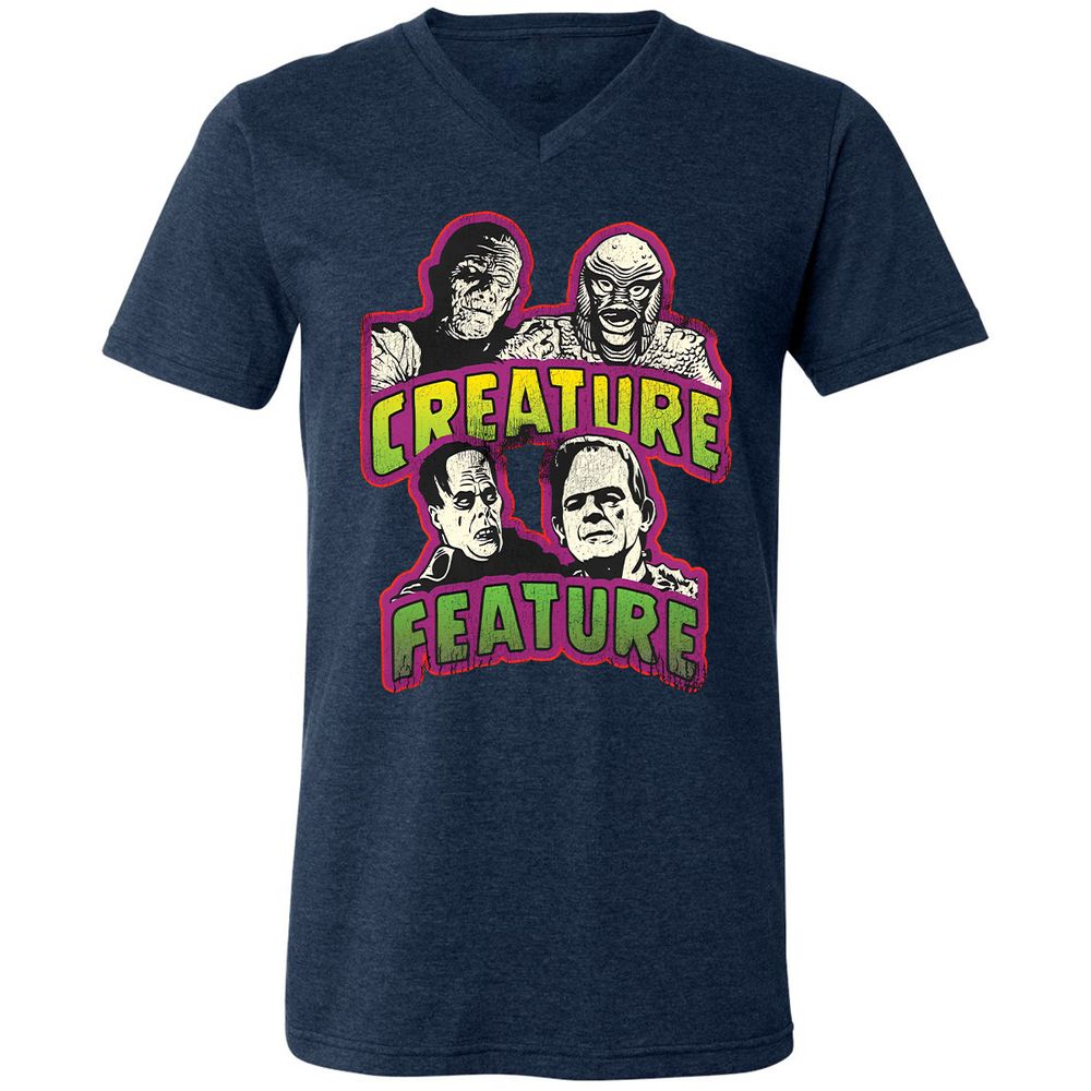 Unisex V-Neck T-Shirt - E3QD1JTW - Heather Navy - 15