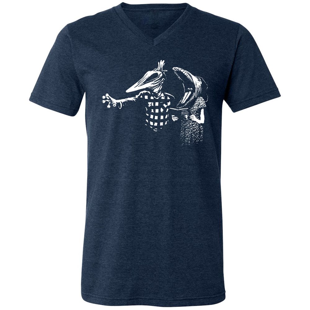 Unisex V-Neck T-Shirt - SG2VW966 - Heather Navy - 15