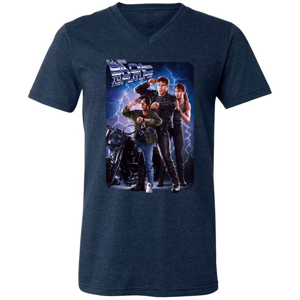 Unisex V-Neck T-Shirt - YSJ39X3Y - Heather Navy - 15