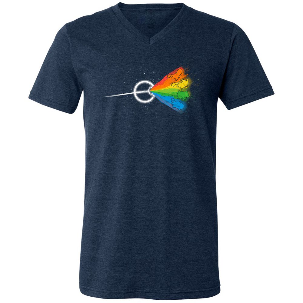 Unisex V-Neck T-Shirt - 3TYBAELC - Heather Navy - 15