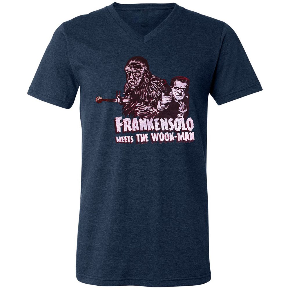 Unisex V-Neck T-Shirt - KPLYBXQH - Heather Navy - 15