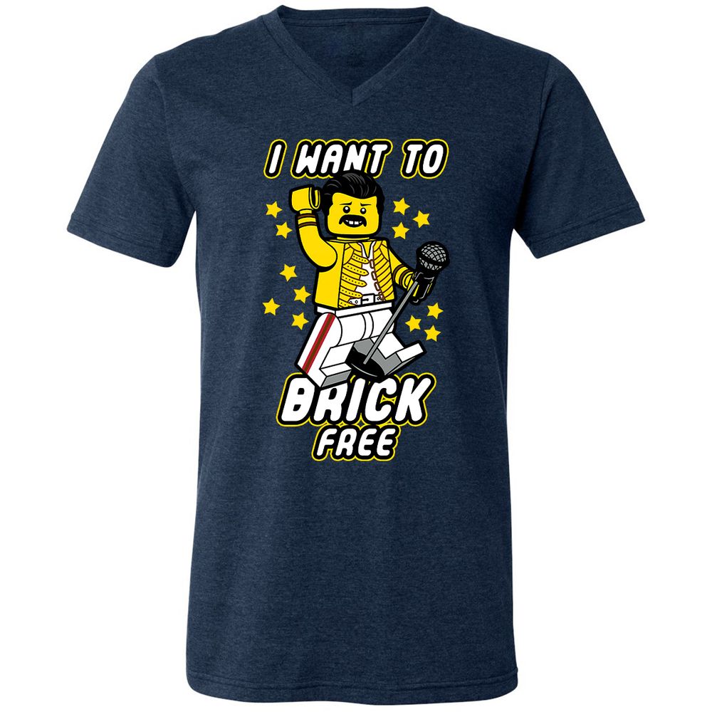 Unisex V-Neck T-Shirt - N4878JZB - Heather Navy - 15