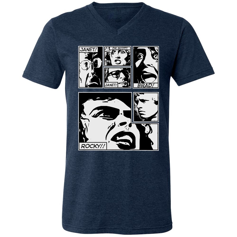 Unisex V-Neck T-Shirt - SRY4GM6B - Heather Navy - 15