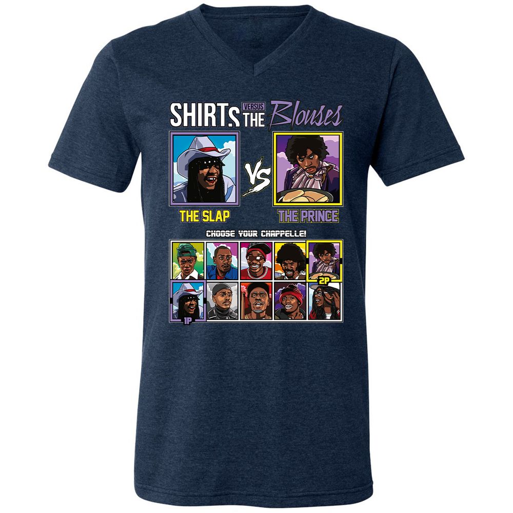 Unisex V-Neck T-Shirt - JFH958CB - Heather Navy - 15