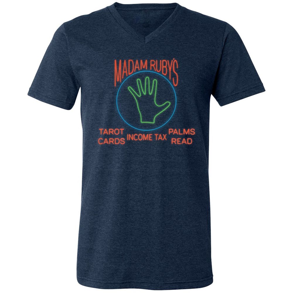 Unisex V-Neck T-Shirt - LCJFV8U6 - Heather Navy - 15