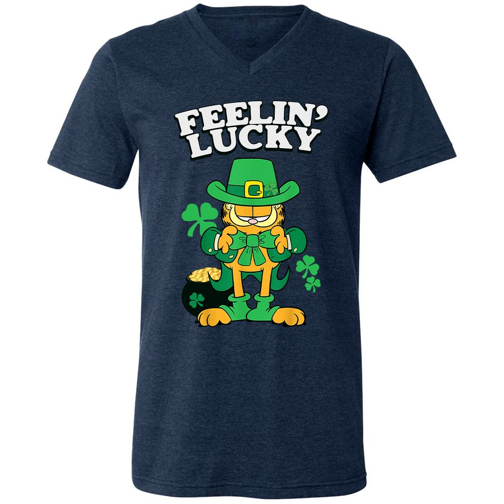 Unisex V-Neck T-Shirt - J1CLFBJ3 - Heather Navy - 15