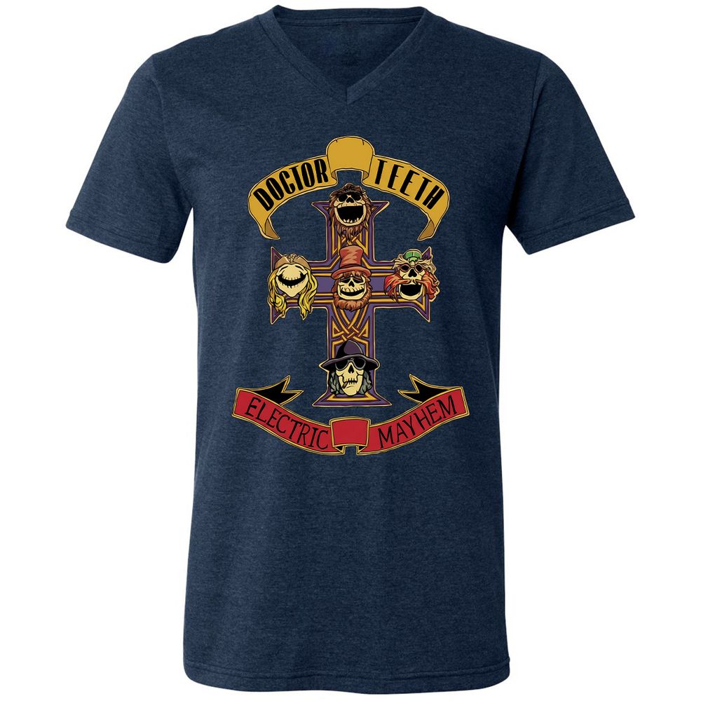 Unisex V-Neck T-Shirt - FYJ7Z9G5 - Heather Navy - 15