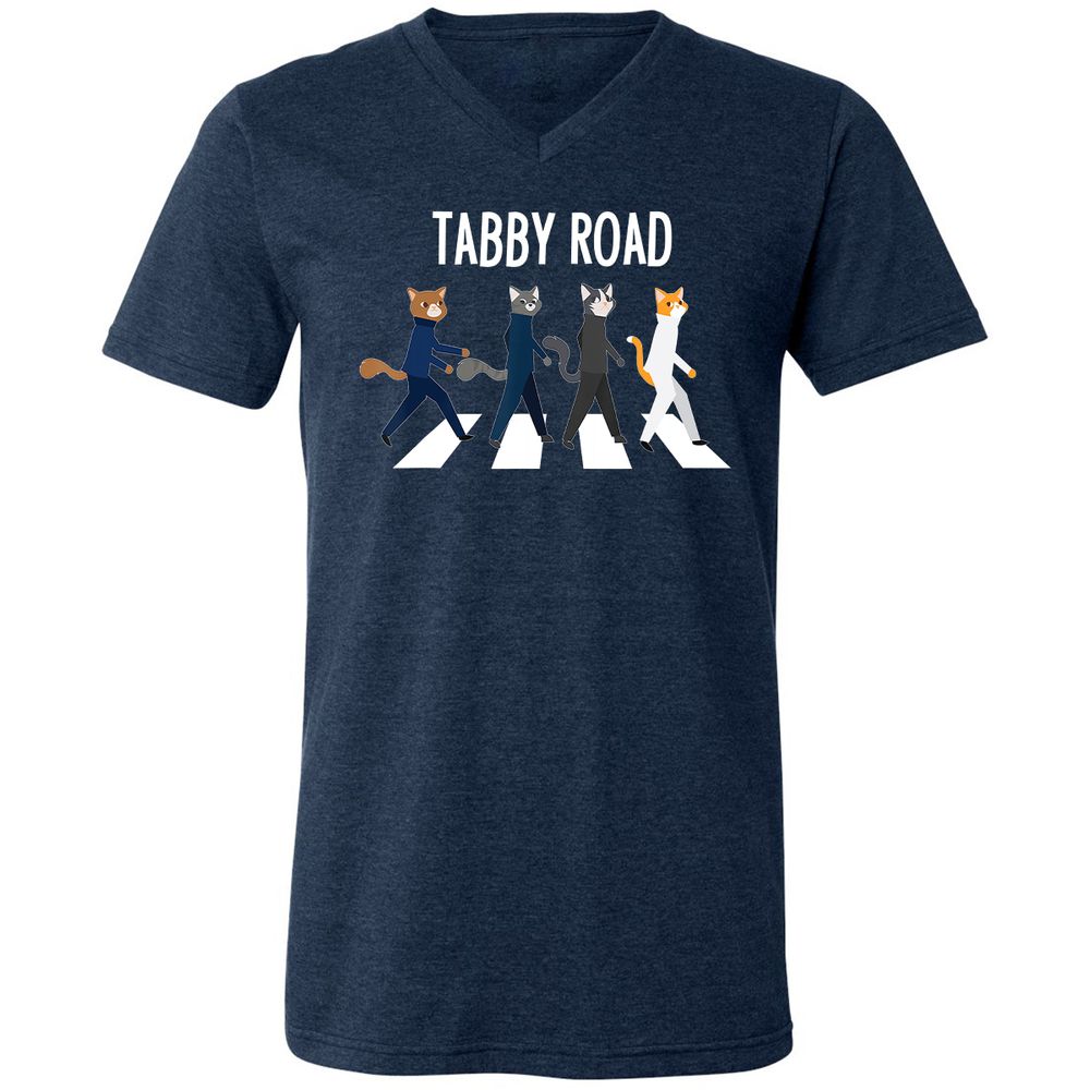 Unisex V-Neck T-Shirt - VYXQFX4R - Heather Navy - 15