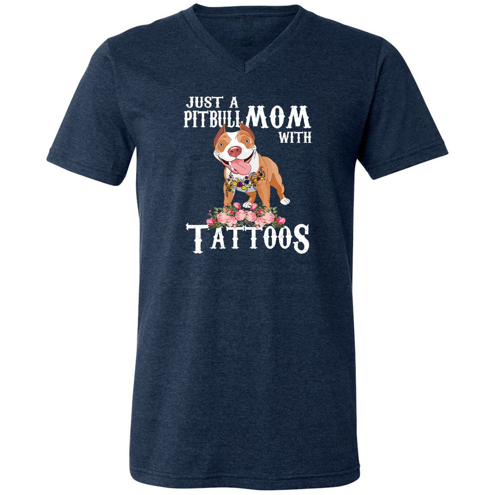 Unisex V-Neck T-Shirt - NPU6C6TL - Heather Navy - 15