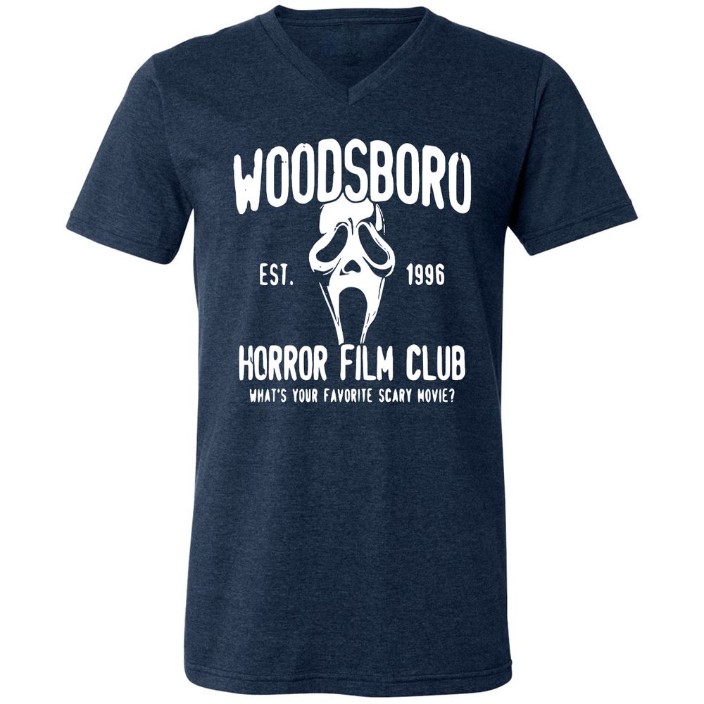 Unisex V-Neck T-Shirt - 7YXQZTRD - Heather Navy - 15