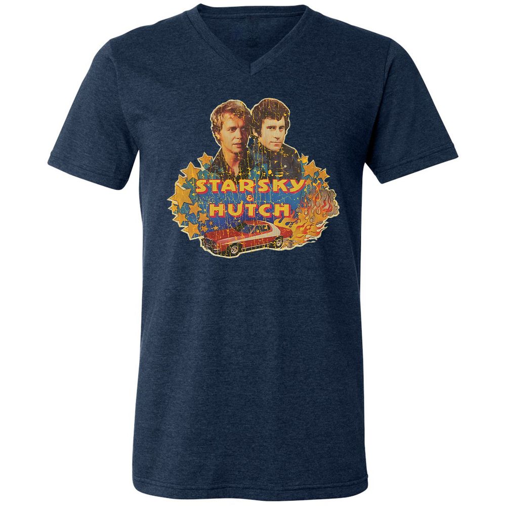 Unisex V-Neck T-Shirt - ZNB8SQLQ - Heather Navy - 15