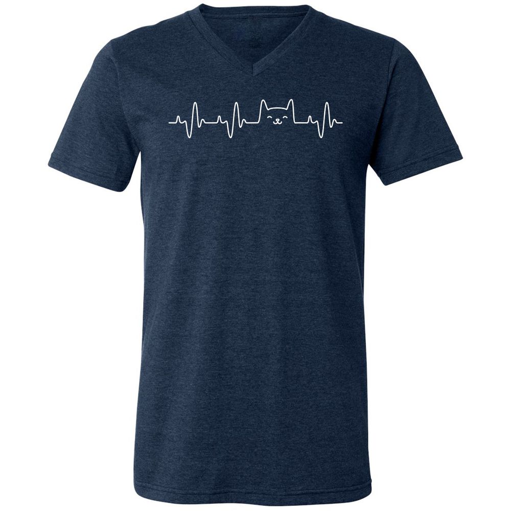 Unisex V-Neck T-Shirt - YKSDWYUS - Heather Navy - 15