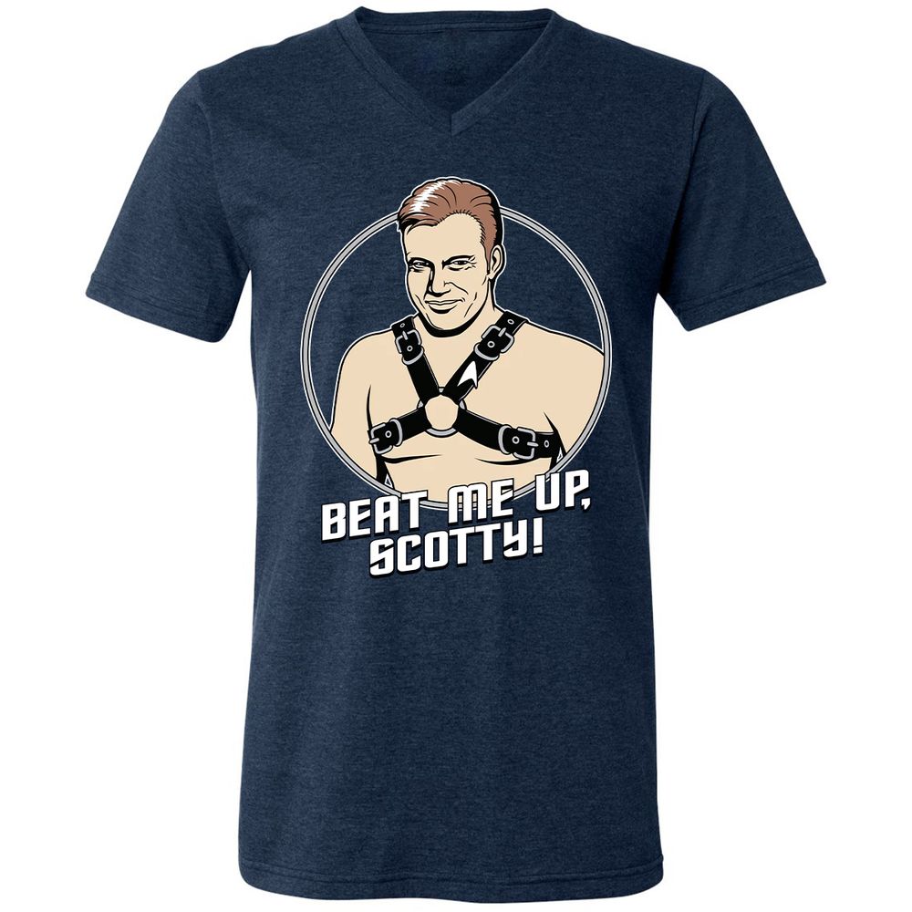 Unisex V-Neck T-Shirt - HBNGHY1G - Heather Navy - 15