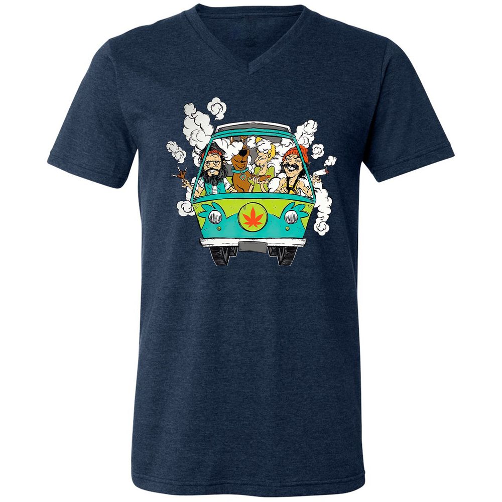 Unisex V-Neck T-Shirt - 417KPKT3 - Heather Navy - 15