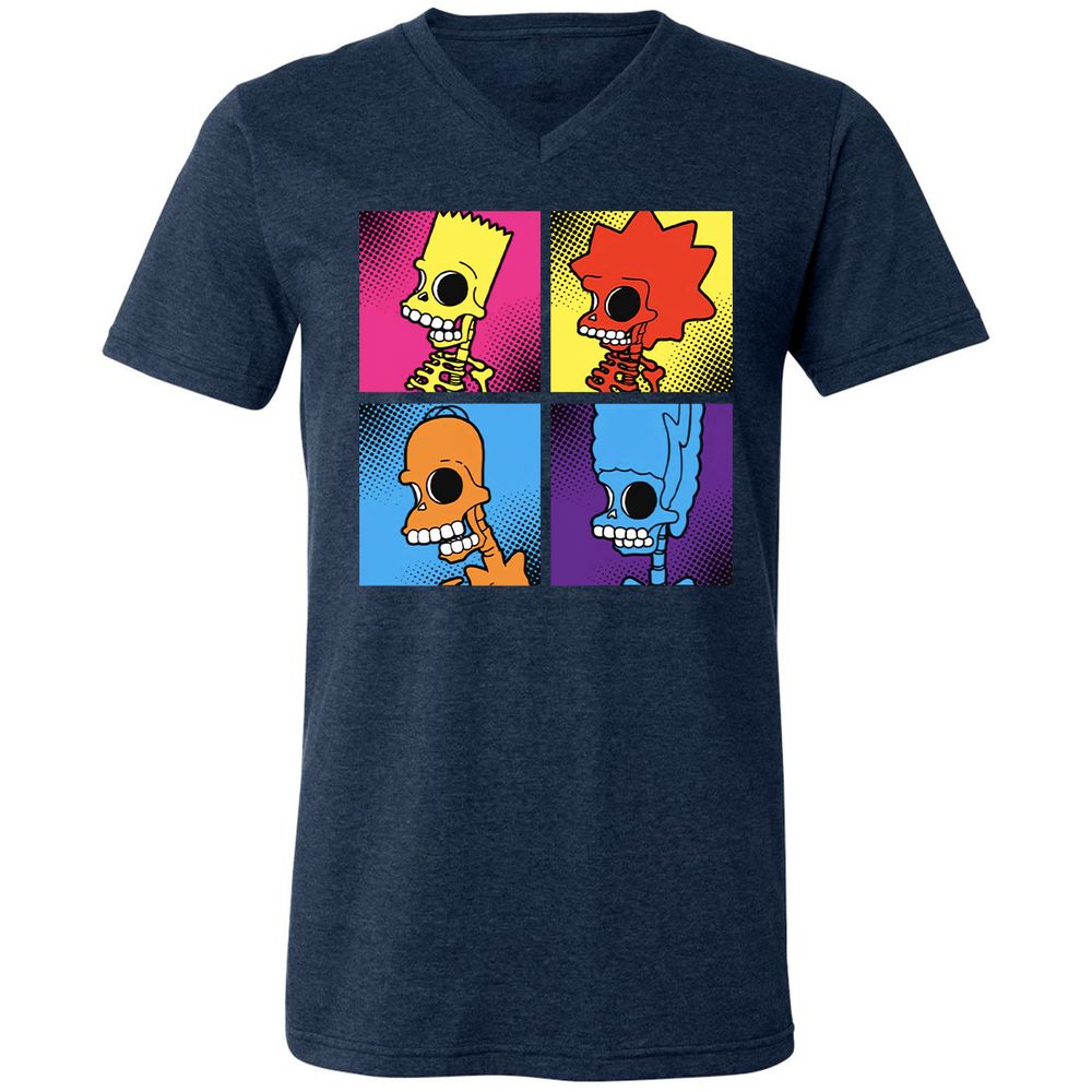 Unisex V-Neck T-Shirt - 5S9KB44U - Heather Navy - 15