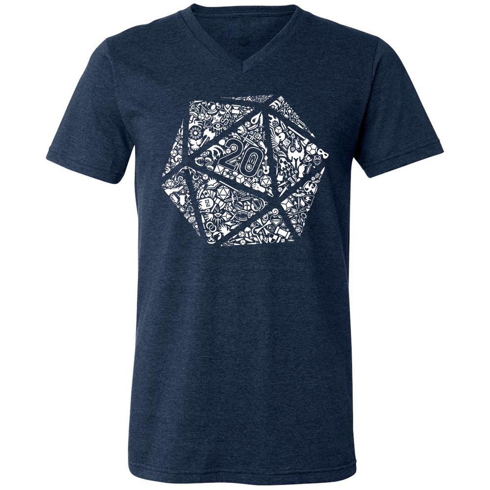 Unisex V-Neck T-Shirt - A91VEZJ4 - Heather Navy - 15