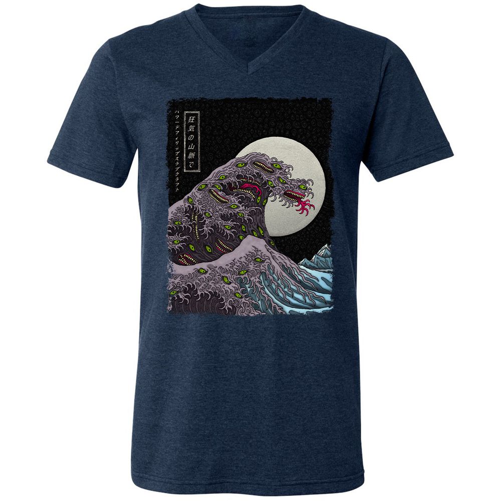 Unisex V-Neck T-Shirt - WYNGAWN9 - Heather Navy - 15
