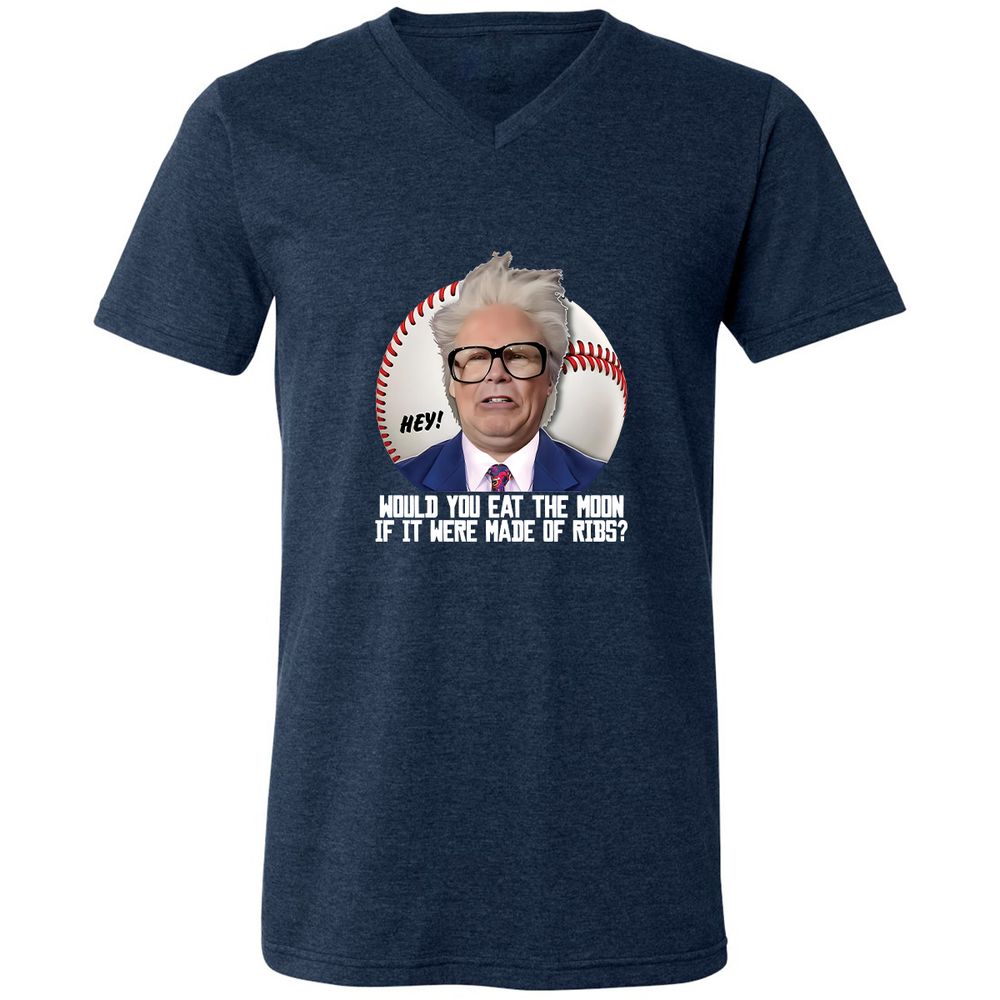 Unisex V-Neck T-Shirt - KVWD54U4 - Heather Navy - 15
