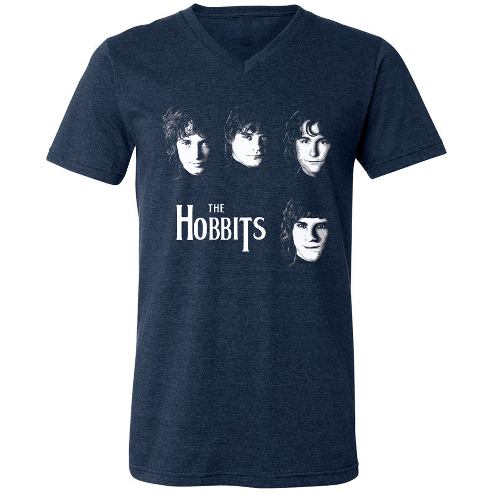 Unisex V-Neck T-Shirt - L2BXMC7M - Heather Navy - 15