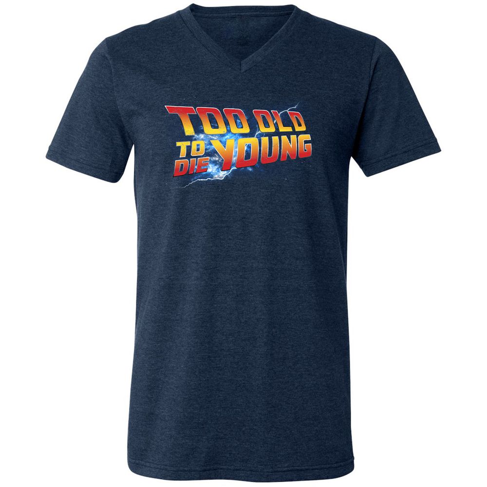 Unisex V-Neck T-Shirt - ZRA4BNRY - Heather Navy - 15